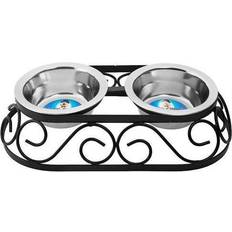 Pets Luxe Craft Oval Crown Double Dog Diner 16oz