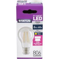 Status 6W GLS LED Filament Pearl Bulb