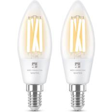 4L18007X2 WiZ Connected Candle Filament White WiFi LED Smart Bulb-E1