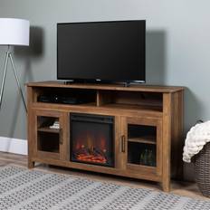 Modern fireplace tv stand Walker Edison Modern Farmhouse Tall Fireplace TV Stand - Rustic Oak