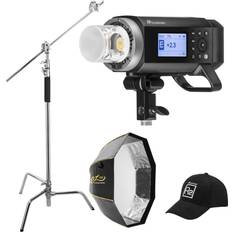 Cstand Flashpoint XPLOR 400PRO R2 TTL Monolight Kit With Glow 36' Octa and C-Stand