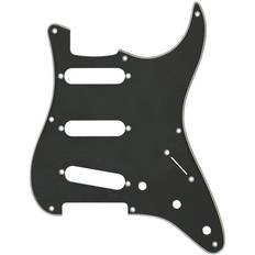 Plettri Fender Pickguard, Stratocaster S/S/S, 8-Hole Vintage-Style, Black (B/W