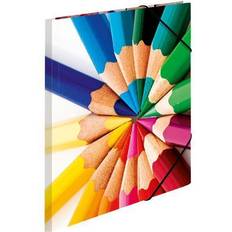 Mehrfarbig Ordner & Mappen Herma Elasticated Folder A4 Cardboard Pencils