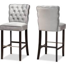 Grey - Metal Bar Stools Baxton Studio Daphne Bar Stool 115.1cm 2pcs