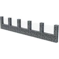 Silver Gabion Baskets vidaXL U-Shape Gabion Basket 224.4x39.4"