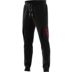 adidas Men's Sportswear Essentials Brandlove Fleece Pants - Black/Semi Impact Orange