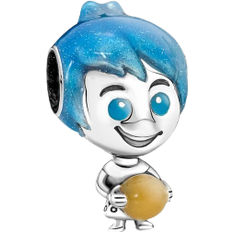 Pandora Gula Berlocker & Hängen Pandora Disney Pixar Joy Glow In The Dark Memory Orb Charm - Silver/Blue/Yellow