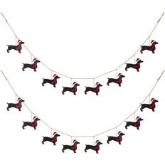 GlitzHome 72 in. H Metal Christmas Dog Garland (2-Pack)