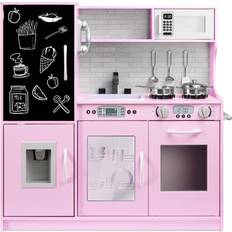 Kids kitchen Best Choice Products Pretend Play Kitchen Wooden Toy Set Pink