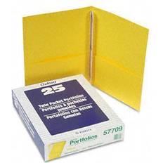 Office Supplies Oxford 2-Pocket Fastener Folders, Yellow, 25/Box 57709