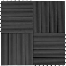 Be Basic Terrassefliser 22 Stk 30 x 30 cm 2 m2 WPC Sort