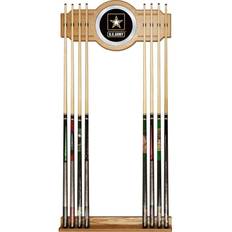 Table Sports ‎Trademark Global Wood and Glass Billiard Cue Rack With Mirror, U.S. Army