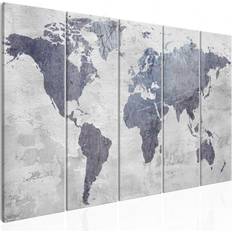 Artgeist Concrete World Map Billede 200x80cm 5stk