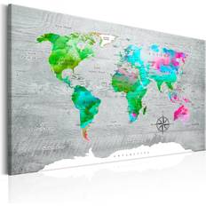 Artgeist Canvas Tavla - World Map: Green Paradise 120x80 Billede
