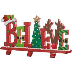 Iron Decorations GlitzHome Belive Stocking Holder Decoration 7.8"