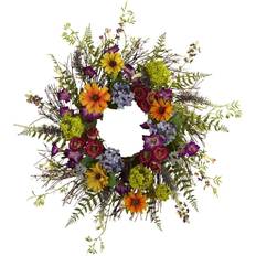 Nearly Natural Spring Garden Wreath