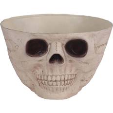 Yellow Decorative Items Wide Candy Bowl Skull Halloween Figurine