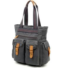 TSD Brand Atona Utility Canvas Tote Bag Gray