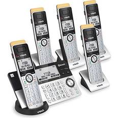 Landline Phones VTech 5 Handset Connect to Cell Answering System with Super Long Range Silver and Black