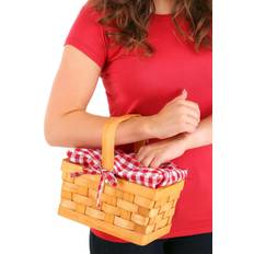 Gingham Hand Basket Accessory Red/White One-Size