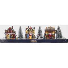 Indoor Lighting Christmas Villages Kurt Adler LED Table Decor 17-Piece Set Christmas Village 21.5"