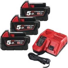 Milwaukee Batteries et Chargeurs Milwaukee Pack de batteries 18V M18 NRG-502 3x5Ah chargeur TOOL 4933451423