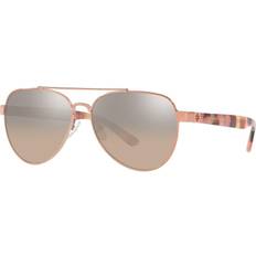 Aviator - Mirror Glass Sunglasses Tory Burch 57mm Aviator Rose Gold/Gradient