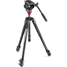 Manfrotto 500 Fluid Video Head, 190X Video Aluminum Tripod, Leveling Column