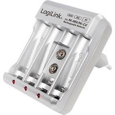 Aa battery charger LogiLink Battery charger for Ni-MH/Ni-Cd AA/AAA/9V accumulators