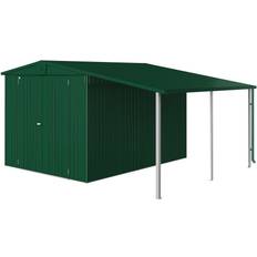 Biohort Tettoia In Acciaio Verde L 150 x P 300 cm Struttura In Alluminio (Superficie edificio )