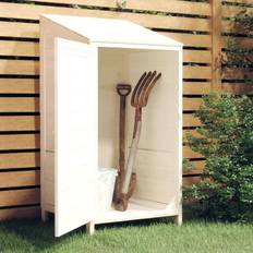 Economico Capanni vidaXL Capanno da Giardino Bianco 55x52x112 cm Legno Massello di Abete (Superficie edificio )