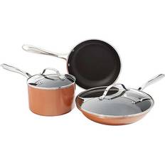 Gotham Steel Cast Textured Set Cookware Set with lid 5 Parts