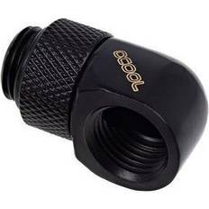 AlphaCool Datorkylning AlphaCool Eiszapfen Connector Series Roterbar L-Connector Djupsvart vätskekylsystem