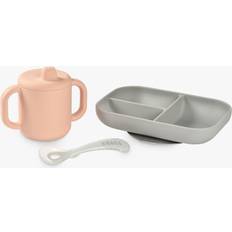 Oui Vaisselle pour bébé Beaba Coffret d'apprentissage silicone tasse Rose