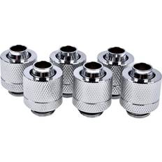 AlphaCool CPU Water Coolers AlphaCool Eiszapfen 13/10mm Chrome Compression Fitting Six Pack