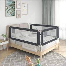 Barandillas de cama vidaXL Barandilla De Seguridad Cama De Niño Gris Oscuro Tela 140x25 cm