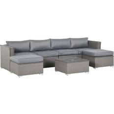 Best Outdoor Lounge Sets Garden & Outdoor Furniture OutSunny 860-147 Outdoor Lounge Set, 1 Table incl. 2 Sofas