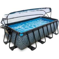 Oberirdische Pools Exit Toys Pool Stone 400x200cm mit Sandfilterpumpe