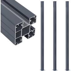 vidaXL Schuttingpalen 3 st 185 cm Aluminium Donkergrijs