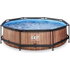 3 m Ovanmark pooler Exit Toys Round Wood Pool with Pump Ø3x0.76m