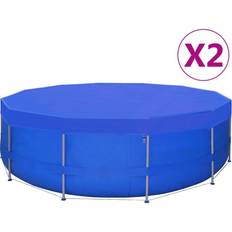 vidaXL Poolöverdrag 2 st PE runt 460 cm 90 g/m²