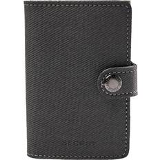 Secrid leather card holder with fabric appearance and RFID protection, Grey.