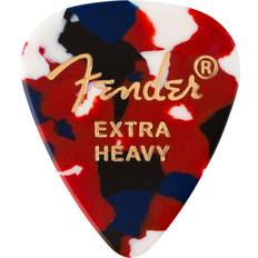 Plektrum Fender 351 Shape Premium Celluloid Picks, Extra-Heavy, 12-Pack, Confetti