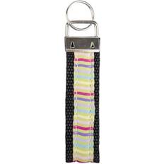 Keychains Gatsby Ribbon Key Fob Keychain Black Stripe