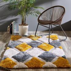 Origin 3D GEO Diamond Rugs In Ochre Yellow