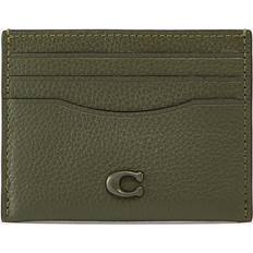 Coach Green Card Cases Coach Pebble-Grain Leather Card Holder