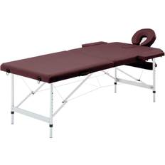 Massagebord vidaXL foldbart massagebord 2 zoner aluminium lilla