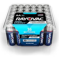 Rayovac High Energy Premium Alkaline Battery, AA, 36/Pack