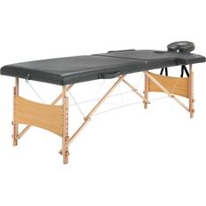 vidaXL massagebord med 2 zoner træstel antracitgrå 186 x 68 cm