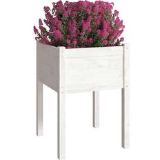 vidaXL plantekasser 2 stk. 50x50x70 fyrretræ hvid Plantekasse
